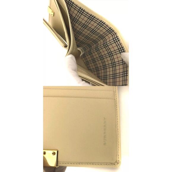 BURBERRY Leather Bifold Wallet Ivory - Picture 7 of 8